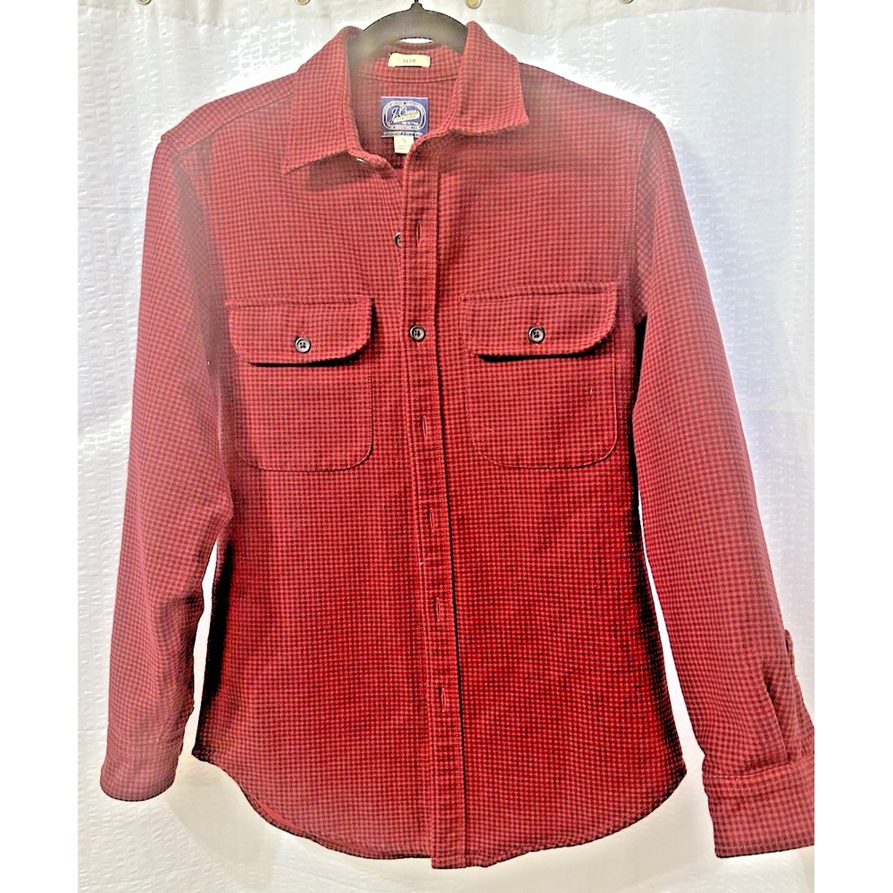 J Crew Small/Slim sporlsmem's outfitter red checked heavy flannel hunting jacket